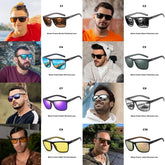 Polarized Square Sunglasses - Lightweight TR90 UV400 Protection - Himpall